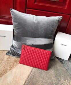 Replica Celine C Charm Pouch In Quilted Calfskin 10B813 Red