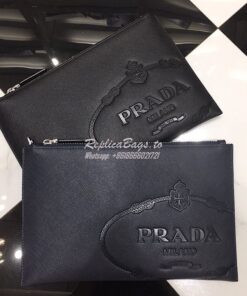 Replica Prada Saffiano Leather Document Holder 2NG005 Blue