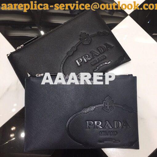 Replica Prada Saffiano Leather Document Holder 2NG005 Blue