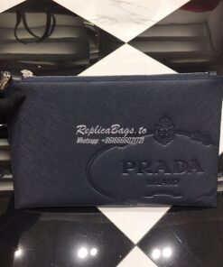 Replica Prada Saffiano Leather Document Holder 2NG005 Blue 2