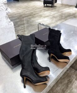 Replica Bottega Veneta BV The Bold High Boots 631934 Black Suede 2