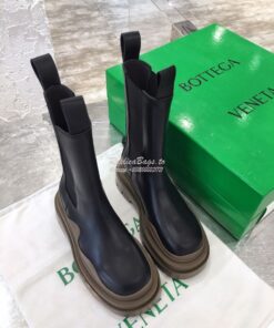 Replica Bottega Veneta BV Tire Boots 630297 Black Brown 2