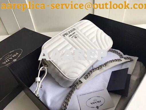 Replica Prada Diagramme leather cross-body bag 1bh083 White 4