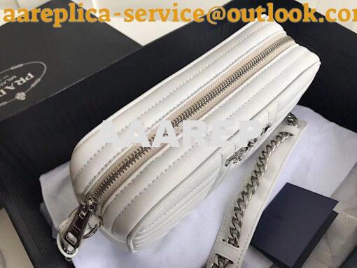 Replica Prada Diagramme leather cross-body bag 1bh083 White 5