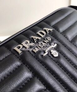 Replica Prada Diagramme leather cross-body bag 1bh083 Black 2