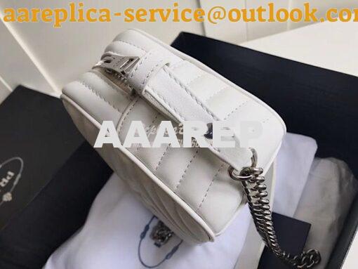 Replica Prada Diagramme leather cross-body bag 1bh083 White 6