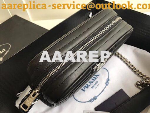 Replica Prada Diagramme leather cross-body bag 1bh083 Black 4