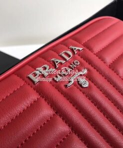 Replica Prada Diagramme leather cross-body bag 1bh083 Red 2