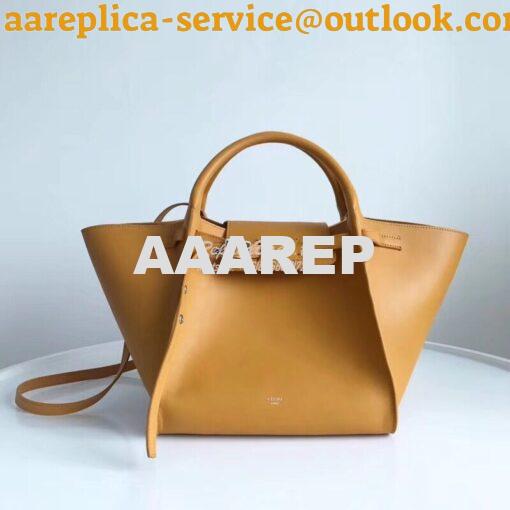 Replica Celine Big Bag With Long Strap In Smooth Calfskin Yellow 18331