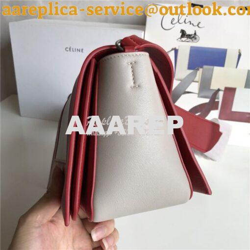 Replica Celine Medium Frame Bag in red/ milky white Shiny Smooth Calfs 4