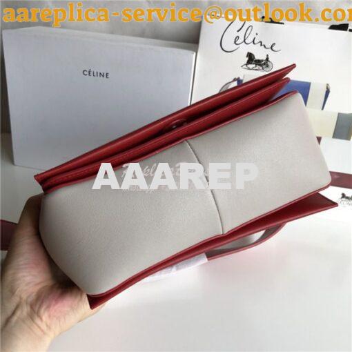 Replica Celine Medium Frame Bag in red/ milky white Shiny Smooth Calfs 5