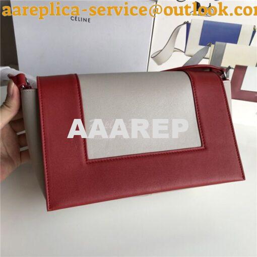 Replica Celine Medium Frame Bag in red/ milky white Shiny Smooth Calfs 6