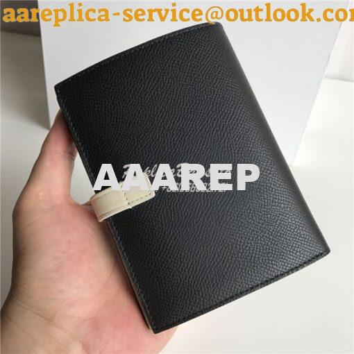 Replica Celine Strap medium/large multifunction wallet in black graine 5