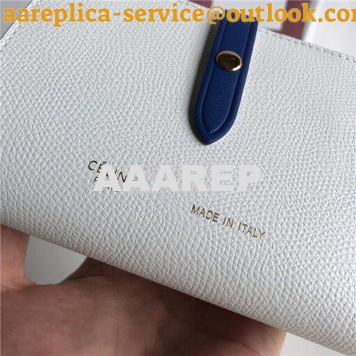 Replica Celine Strap medium/large multifunction wallet in sunlight gra 3