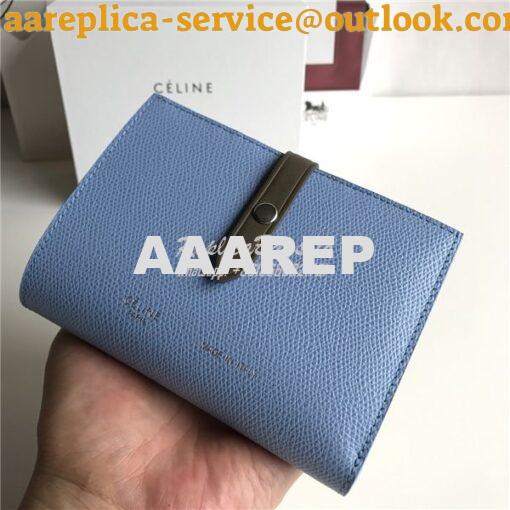 Replica Celine Strap medium/large multifunction wallet in blue grained