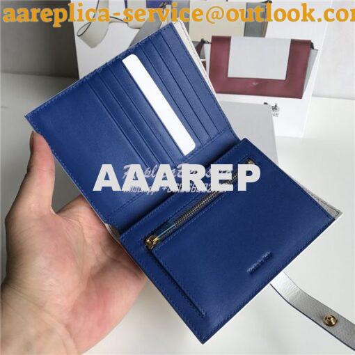 Replica Celine Strap medium/large multifunction wallet in sunlight gra 8