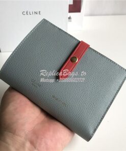 Replica Celine Strap medium/large multifunction wallet in storm graine