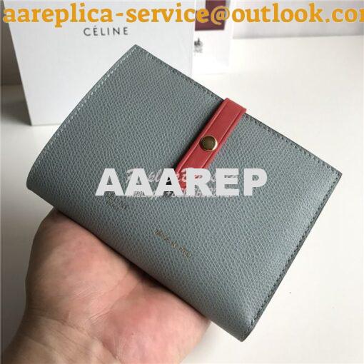 Replica Celine Strap medium/large multifunction wallet in storm graine