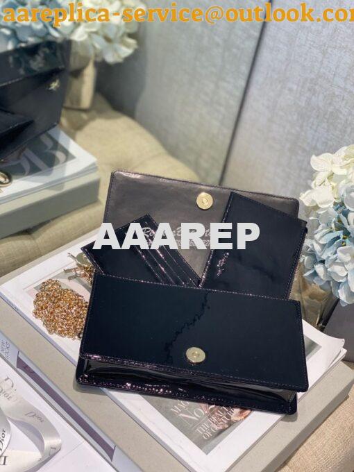 Replica Lady Dior Clutch With Chain in Patent Calfskin S0204 Black 5