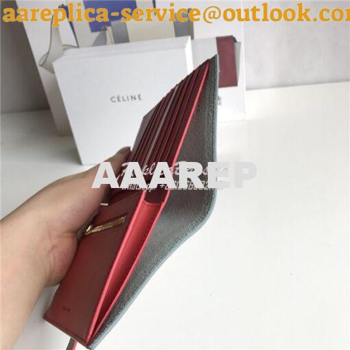 Replica Celine Strap medium/large multifunction wallet in storm graine 6