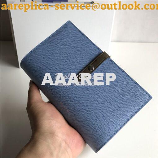 Replica Celine Strap medium/large multifunction wallet in blue grained 10