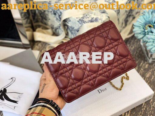 Replica Dior Dioraddict Wallet On Chain Cutch Wine 9