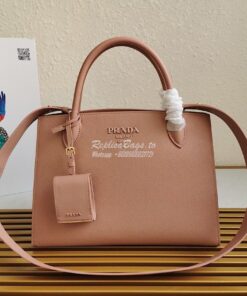 Replica Prada Monochrome powder pink Saffiano Leather Bag