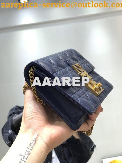 Replica Dior Dioraddict Wallet On Chain Cutch Blue 5