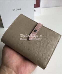 Replica Celine Strap medium/large multifunction wallet in brown graine