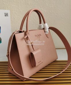 Replica Prada Monochrome powder pink Saffiano Leather Bag 2