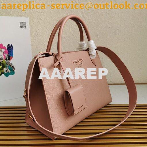 Replica Prada Monochrome powder pink Saffiano Leather Bag 2