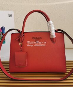 Replica Prada Monochrome red Saffiano Leather Bag