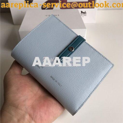 Replica Celine Strap medium/large multifunction wallet in light blue g