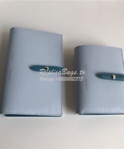 Replica Celine Strap medium/large multifunction wallet in light blue g 2