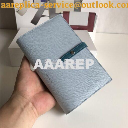 Replica Celine Strap medium/large multifunction wallet in light blue g 10