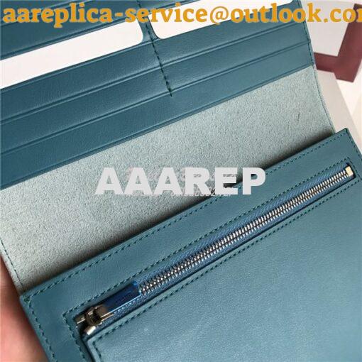 Replica Celine Strap medium/large multifunction wallet in light blue g 13