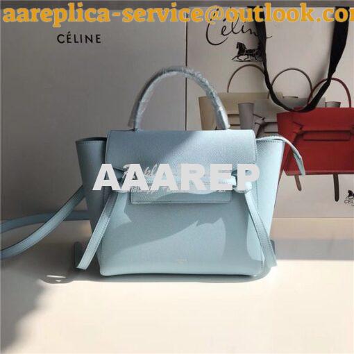 Replica Celine Belt Bag In baby blue Grained Calfskin 2 sizes