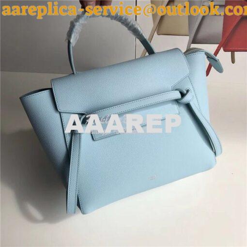 Replica Celine Belt Bag In baby blue Grained Calfskin 2 sizes 2