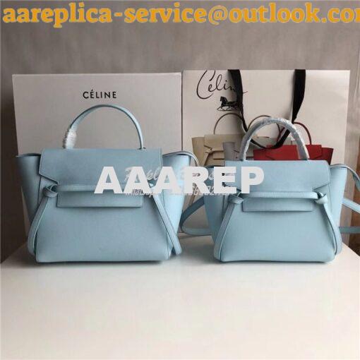 Replica Celine Belt Bag In baby blue Grained Calfskin 2 sizes 3