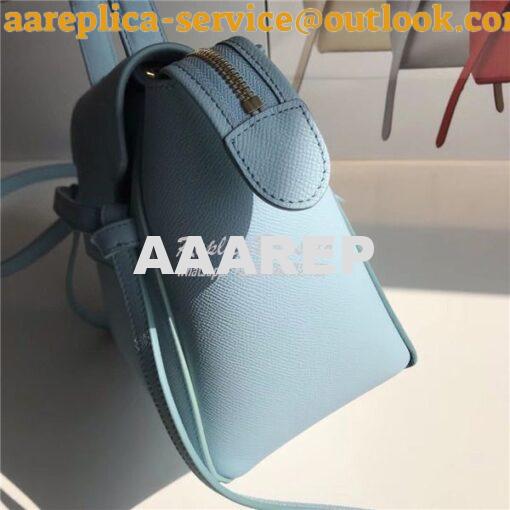 Replica Celine Belt Bag In baby blue Grained Calfskin 2 sizes 4