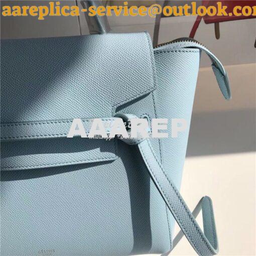 Replica Celine Belt Bag In baby blue Grained Calfskin 2 sizes 8