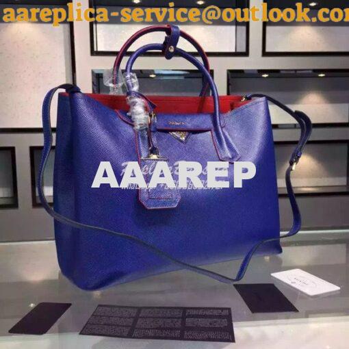 Replica Prada BN2756 BN2775 Saffiano Cuir Blue Leather Tote