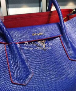 Replica Prada BN2756 BN2775 Saffiano Cuir Blue Leather Tote 2