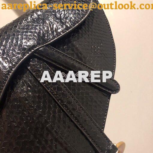 Replica Dior Saddle Bag in Python Leather Black 3