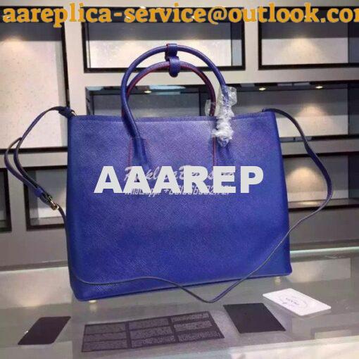 Replica Prada BN2756 BN2775 Saffiano Cuir Blue Leather Tote 5