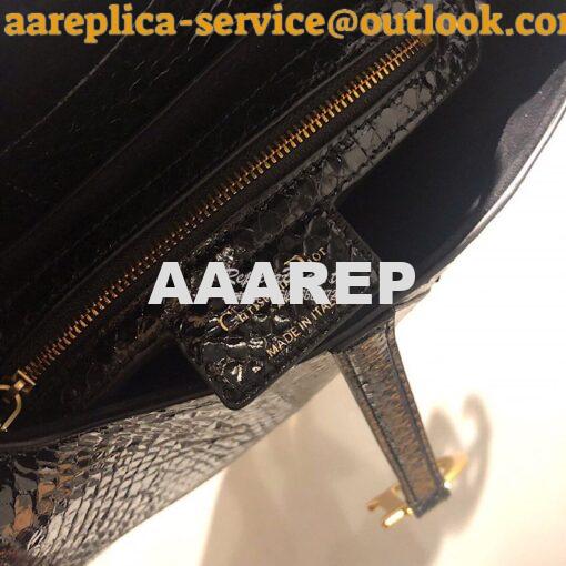 Replica Dior Saddle Bag in Python Leather Black 8