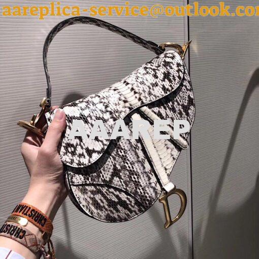 Replica Dior Saddle Bag in Python Leather T3 2