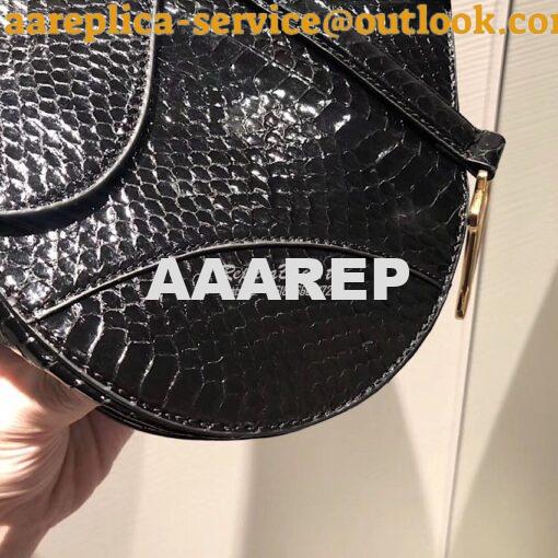 Replica Dior Saddle Bag in Python Leather Black 9