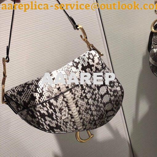 Replica Dior Saddle Bag in Python Leather T3 4