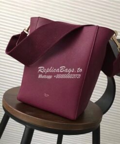 Replica  Celine Small Seau Sangle bag in burgundy soft grained calfski